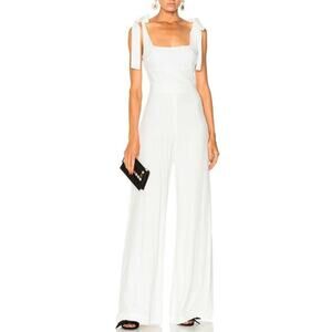 Alexis White Jumpsuit with Bow Straps